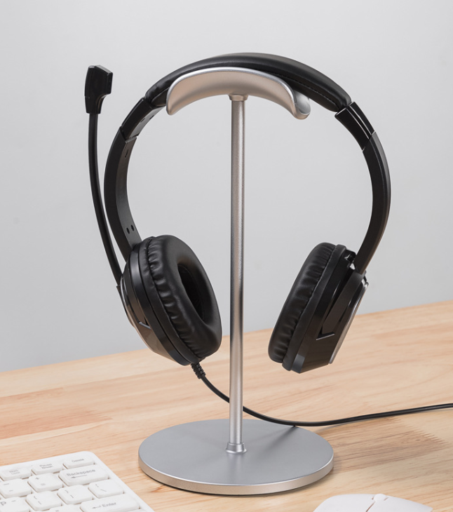 round base metal desk earphone headphone stand holder