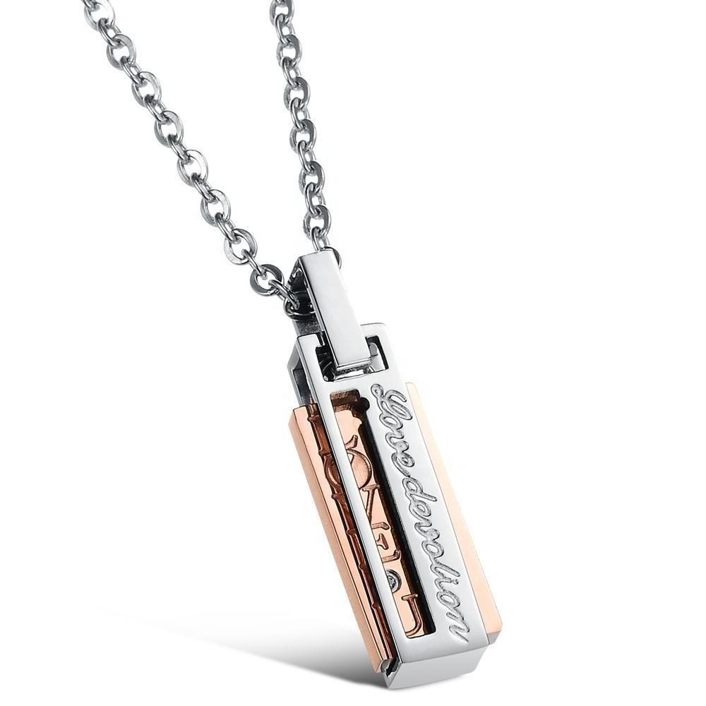 Newest Fashion Sweet Creative Attractive Love Silver Couple Lighter Necklace