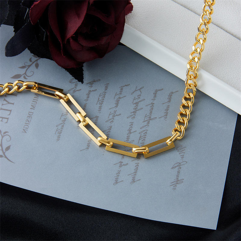 Best Sell High quality gold plated stainless steel cuban chain necklace jewelry personalized chunky cuban necklace for women