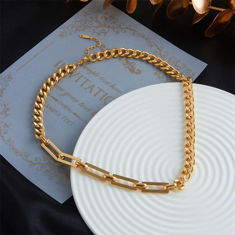 Best Sell High quality gold plated stainless steel cuban chain necklace jewelry personalized chunky cuban necklace for women