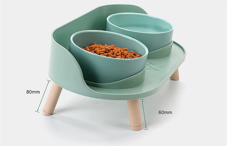 Anti-upset Double Pet Bowls & Feeders Leak-proof Dog Bowls Elevated Dog Bowl Stand