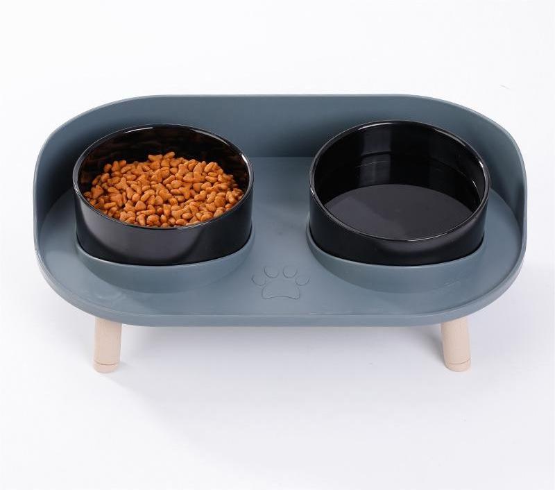 Anti-upset Double Pet Bowls & Feeders Leak-proof Dog Bowls Elevated Dog Bowl Stand