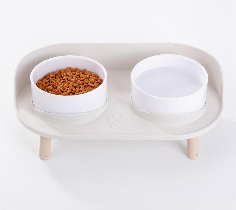 Anti-upset Double Pet Bowls & Feeders Leak-proof Dog Bowls Elevated Dog Bowl Stand