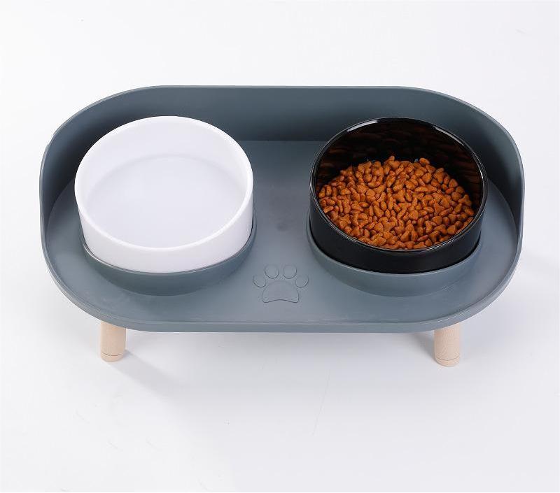 Anti-upset Double Pet Bowls & Feeders Leak-proof Dog Bowls Elevated Dog Bowl Stand