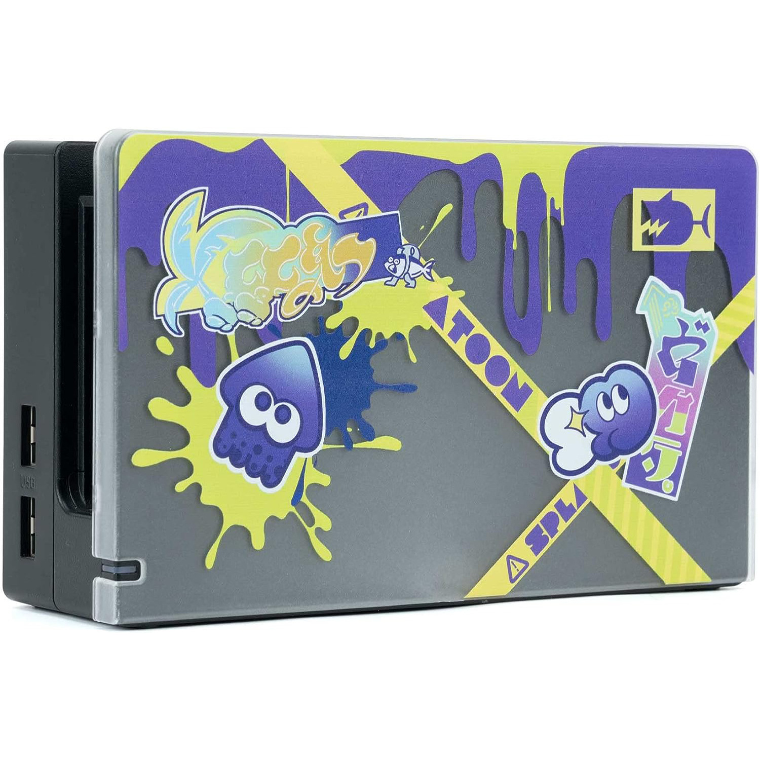 Splatoon Faceplate Skin Cover Charging Dock, Replacement Shell, Anti-Scratch Hard Slim Sleeve Pad for Switch