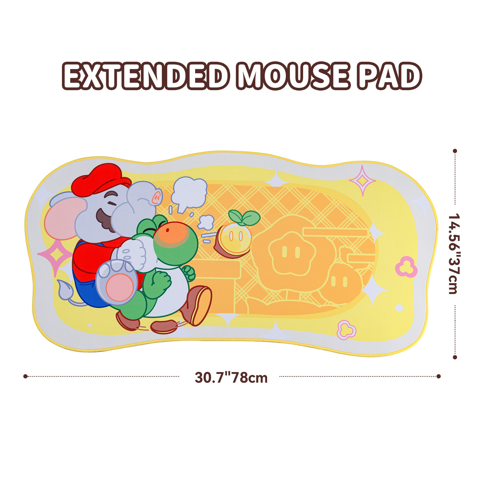 YOCORE Elephant Malio Large Mouse Pad with Non-Slip Rubber Base, Stitched Edge Mousepad for Desk, Gaming Mouse Mat for Home Offi