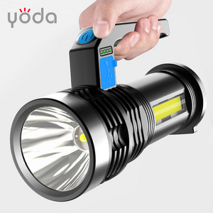 The most popular portable plastic USB rechargeable side cob cheap search flashlight