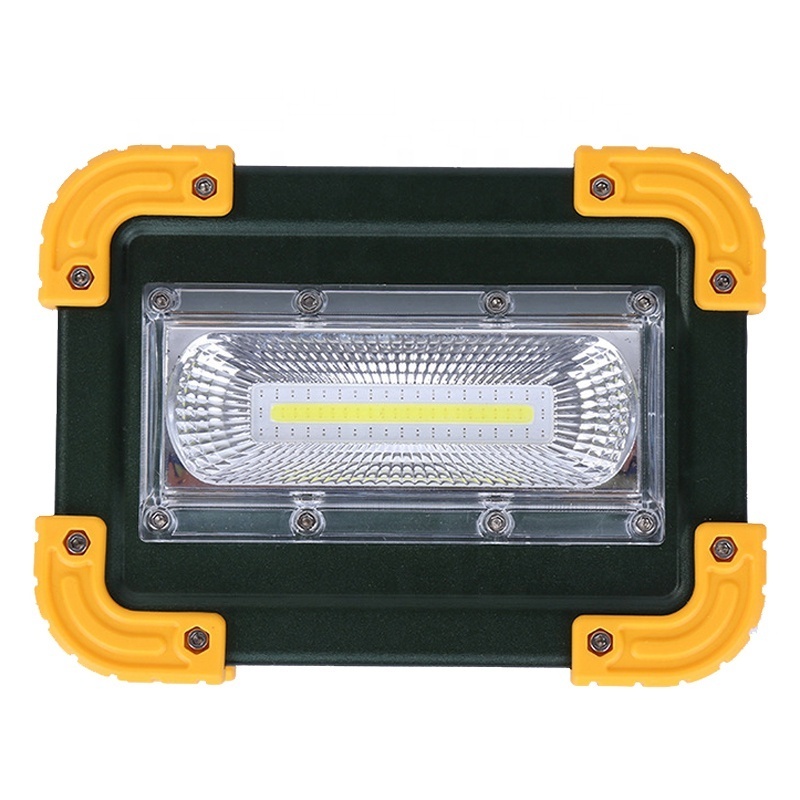 Outdoor Stadium red blue light 4 18650 li battery handheld rechargeable 30W COB bright working flood light