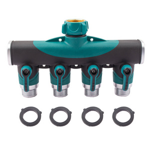 4 Way lead free designed 3/4" female thread connector garden hose splitter