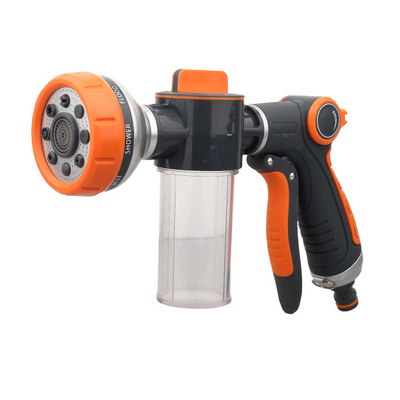 Water Pipe High Pressure Nozzle Foam Gun Soap Hose Sprayer Garden Hose Splitter Spray Car Wash Metal Plastic