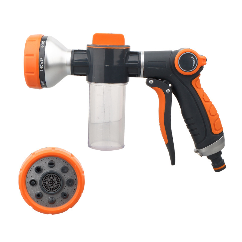 Water Pipe High Pressure Nozzle Foam Gun Soap Hose Sprayer Garden Hose Splitter Spray Car Wash Metal Plastic