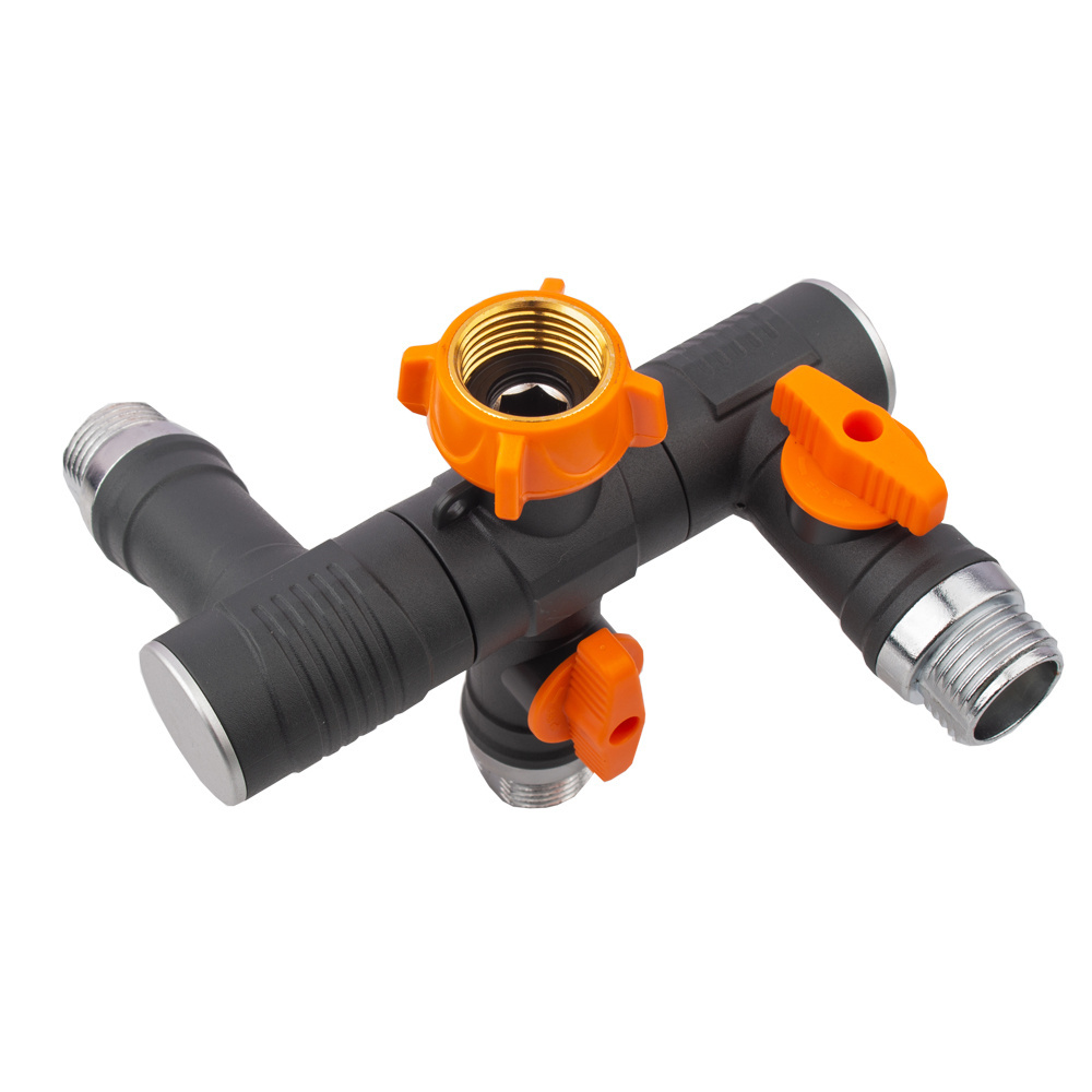 3 way Water Treatment Machinery fittings and brass zinc ABS TPR connector garden hose splitter