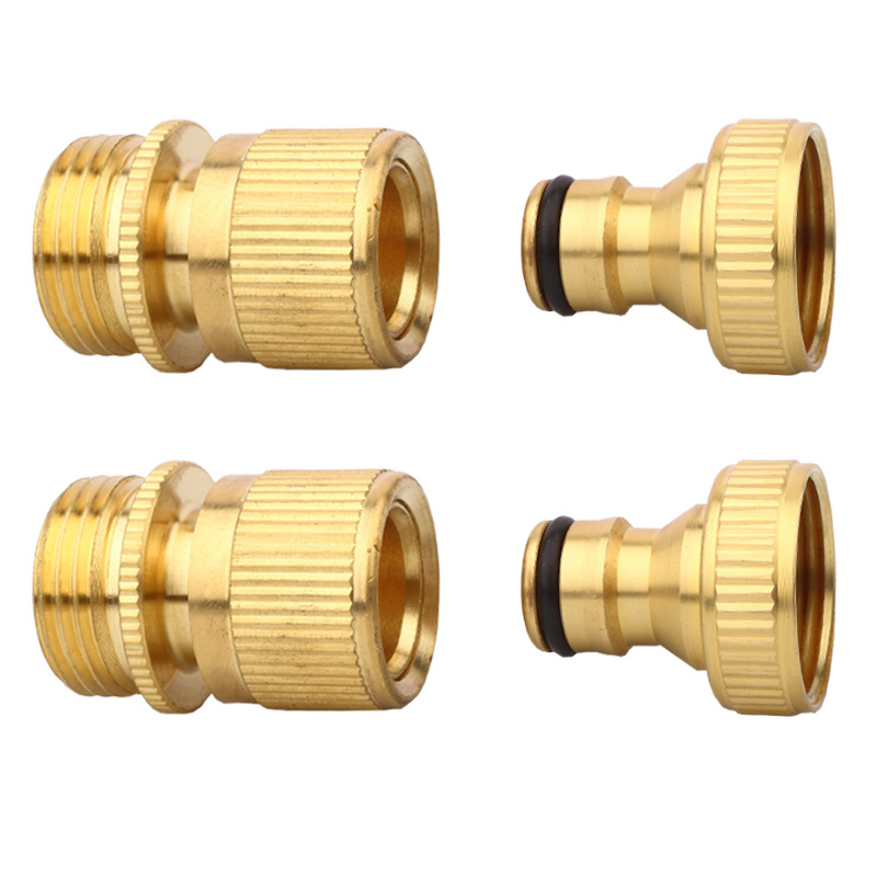 Factory Line The Water Pvc Hose Tap Plugs Garden Hose Metal Pipe Connectors Male Round Casting Push Fitting 1/2 Female to Female