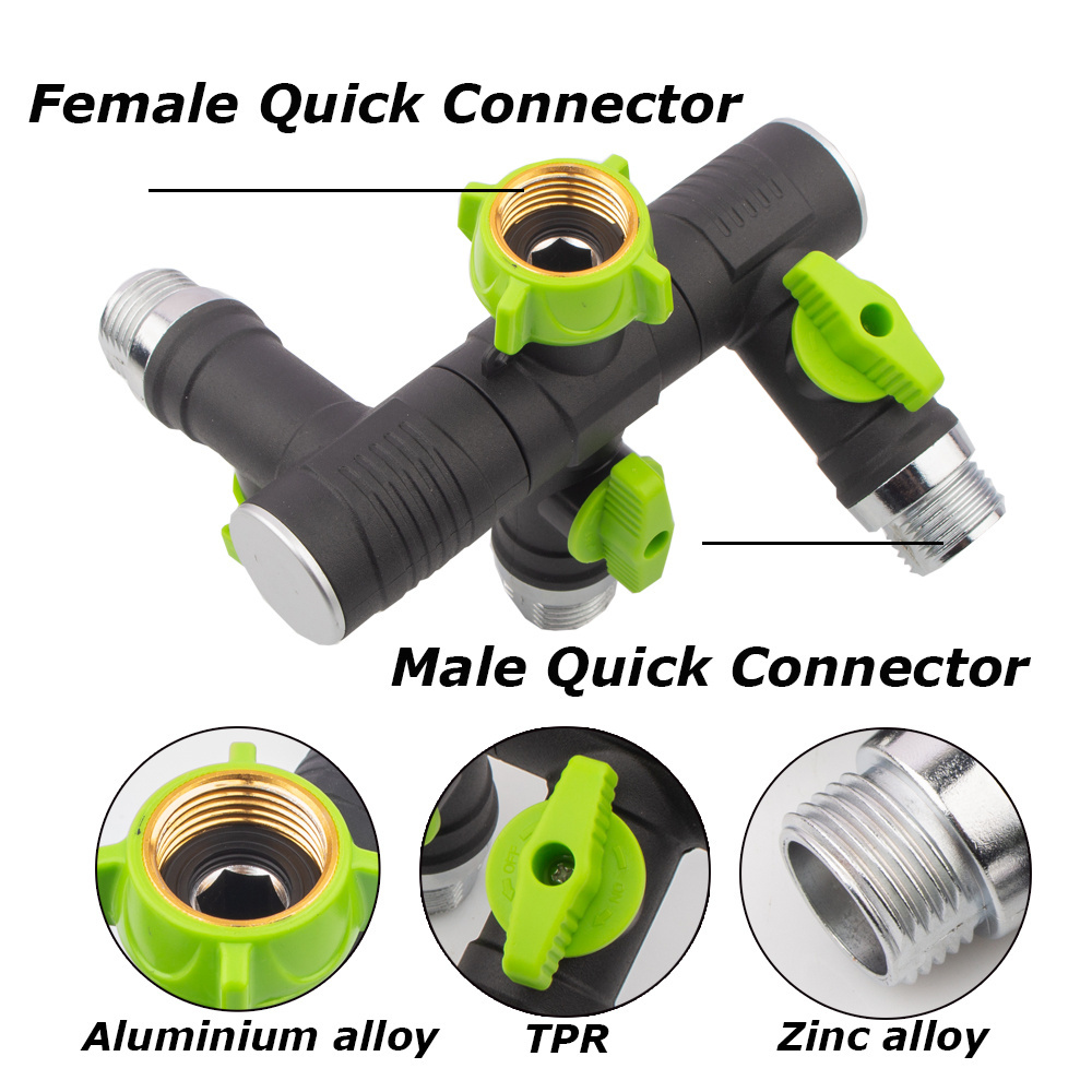 3 way Water Treatment Machinery fittings and connectors irrigation sprayer garden hose splitter brass zinc ABS