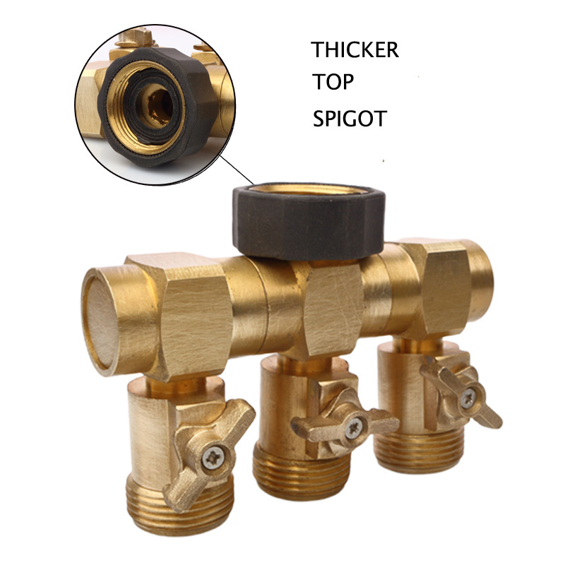 Factory Heavy Duty Solid Brass 3 Way Lead Free Designed Water connector garden hose splitter fittings