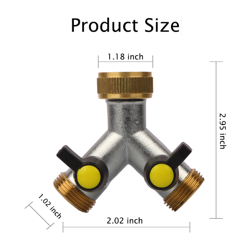 2 way tools splitter watering coupling water quick connect connectors brass garden hose splitter