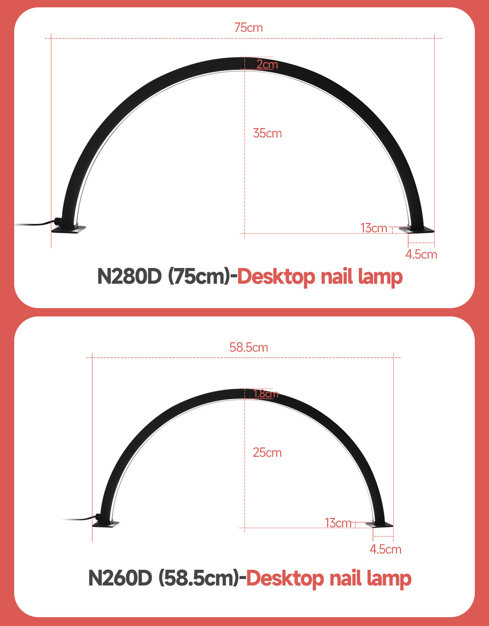 Yodoor OEM nail supplies Half Month Led Nail Lamp Diamond Nail Table light ring lamp Salon Manicurist Tools Fill Light