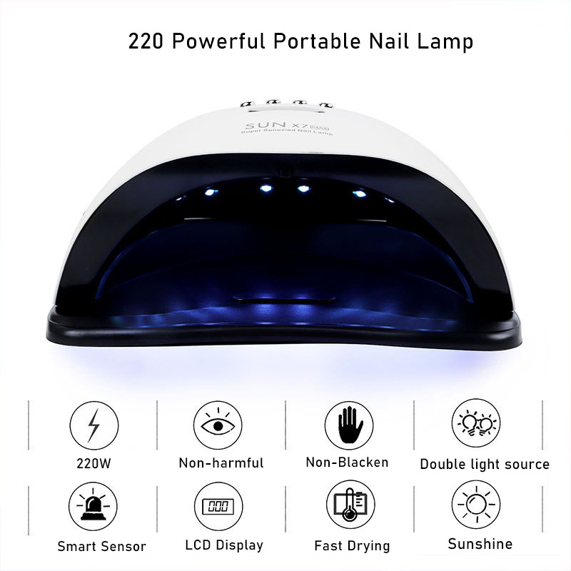 Wholesale Supplies New Uv Nail Dryer Rose Lamp 180w SUN X7 MAX Led Light Professional For Gel Polish