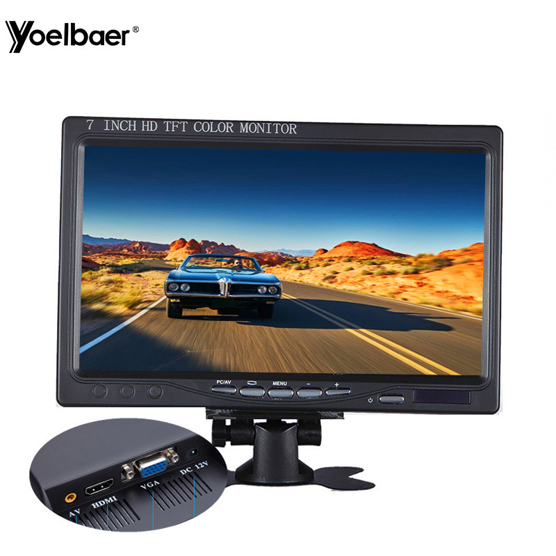 Wholesale 7 Inch VGA RCA Monitor Desktop Stand Alone Car Widescreen TFT LCD 7 Monitor With AV Input