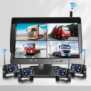 10 inch AHD 1080P Wireless Screen 2CH 4 Channel Split DVR Monitor 24V Bus Trailer SUV Truck Car Rear View Backup Camera Kit