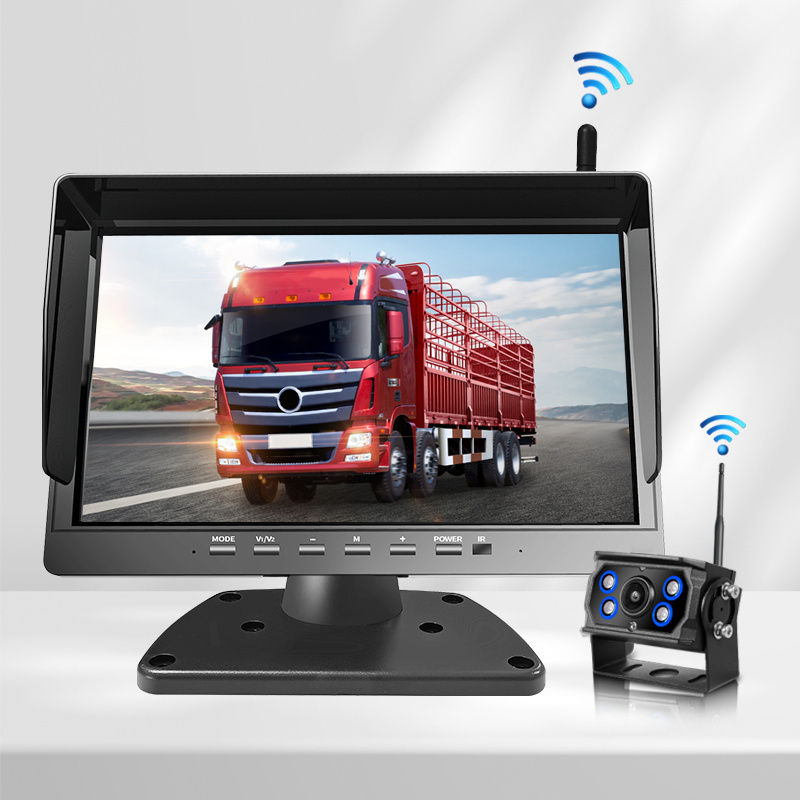 10 inch AHD 1080P Wireless Screen 2CH 4 Channel Split DVR Monitor 24V Bus Trailer SUV Truck Car Rear View Backup Camera Kit