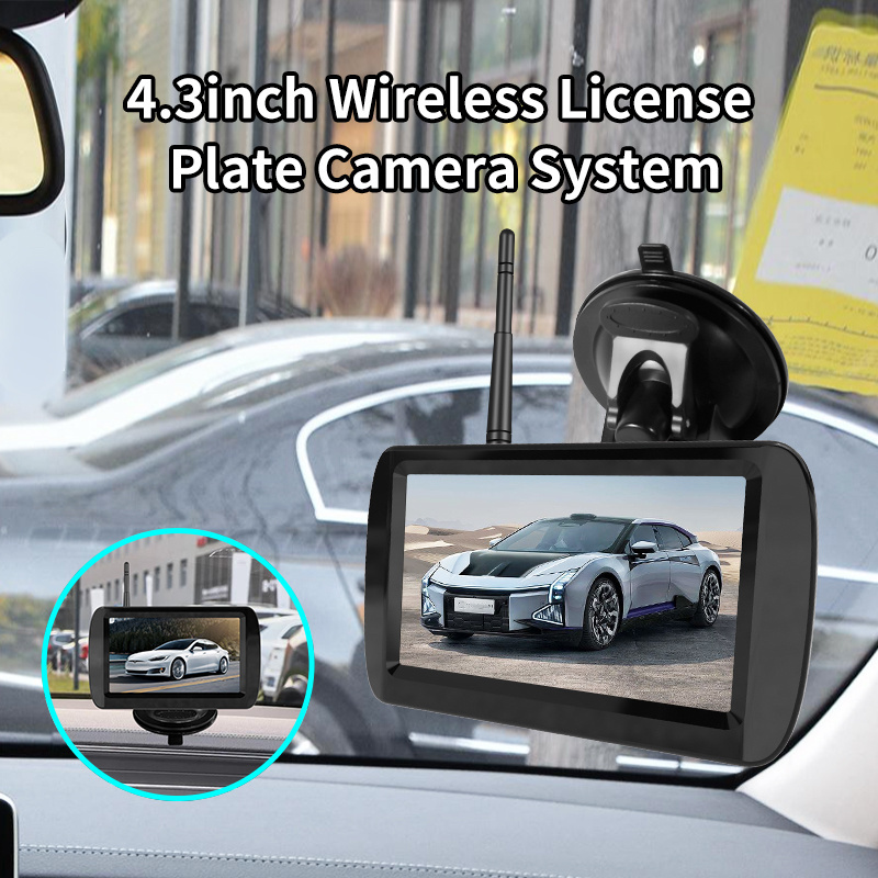 4.3 Inch LCD Display Back Up Camera System Wireless License Plate Car Reverse Rear View Image System for SUV Pickup