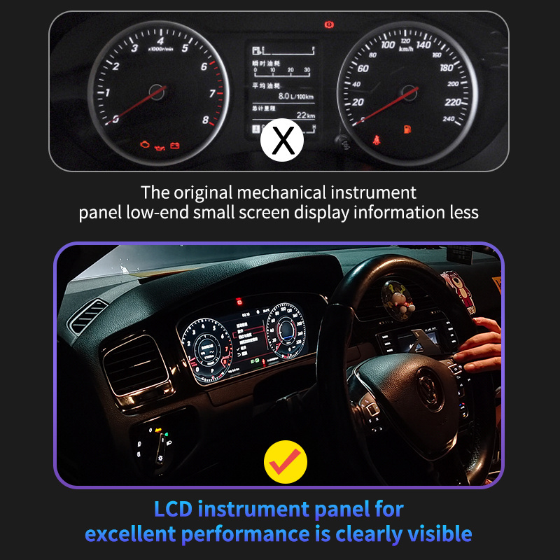 12.3'' Digital Dashboard for FAW Volkswagen Golf Anti-Scratch LCD Instrument Dash Panel Multimedia Board Meter Screen