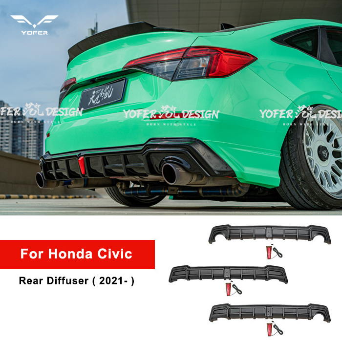 Yofer for civic v3 modified car rear bumpers diffuser accessories rear diffuser universal 2021 2022 2023