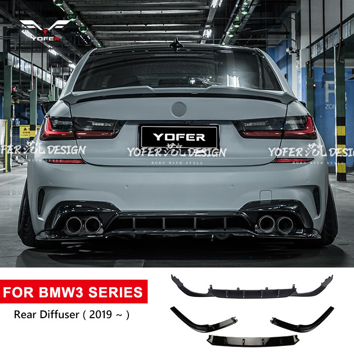 YOFER factory direct rear diffuser spoiler car accessories universal bumper diffuser for bmw3