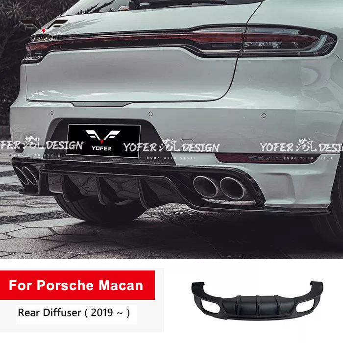 YOFER for Macan auto rear bumpers lip universal car accessories body kit bumpers diffuser for Porsche Macan