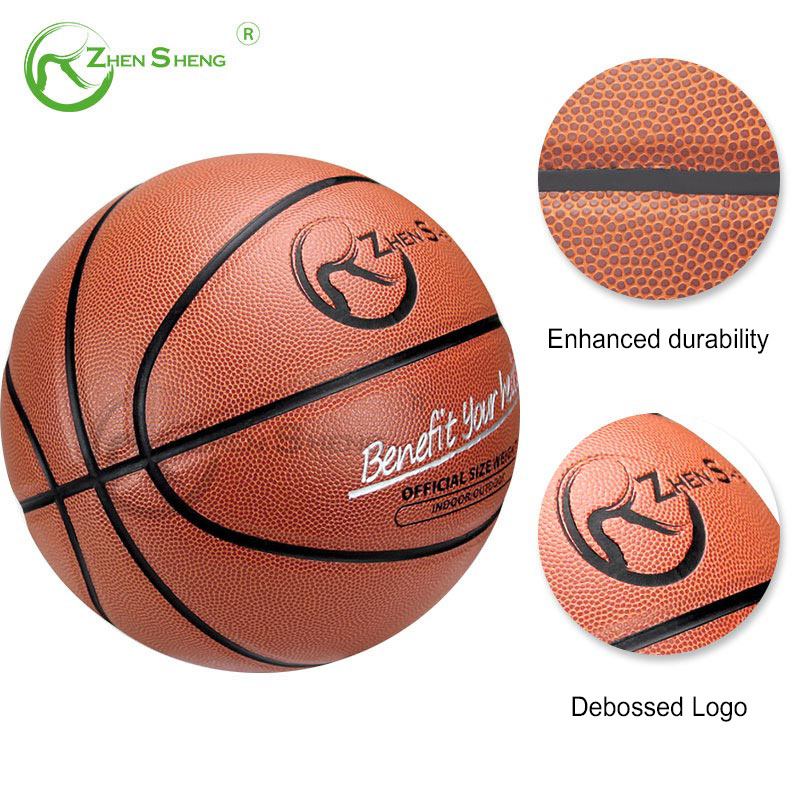 Zhensheng Hight Quality Laminated Sport Balls Basketball Size 7 Standard Size and Weight Cheap PVC Basketballs