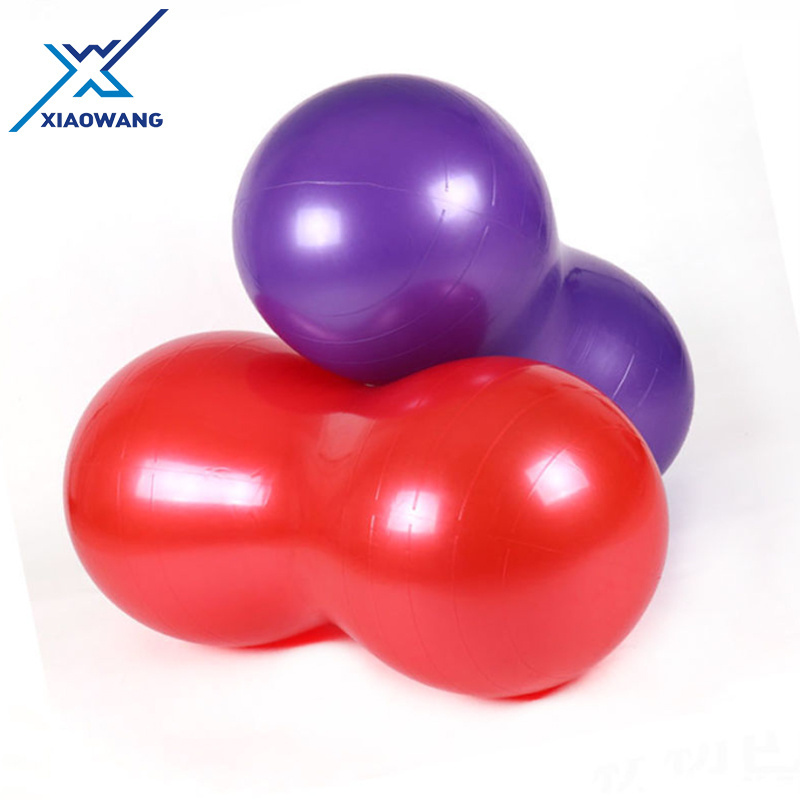 Eco-friendly custom logo gym fitness exercise 90x45 cm PVC anti-bust yoga peanut balls