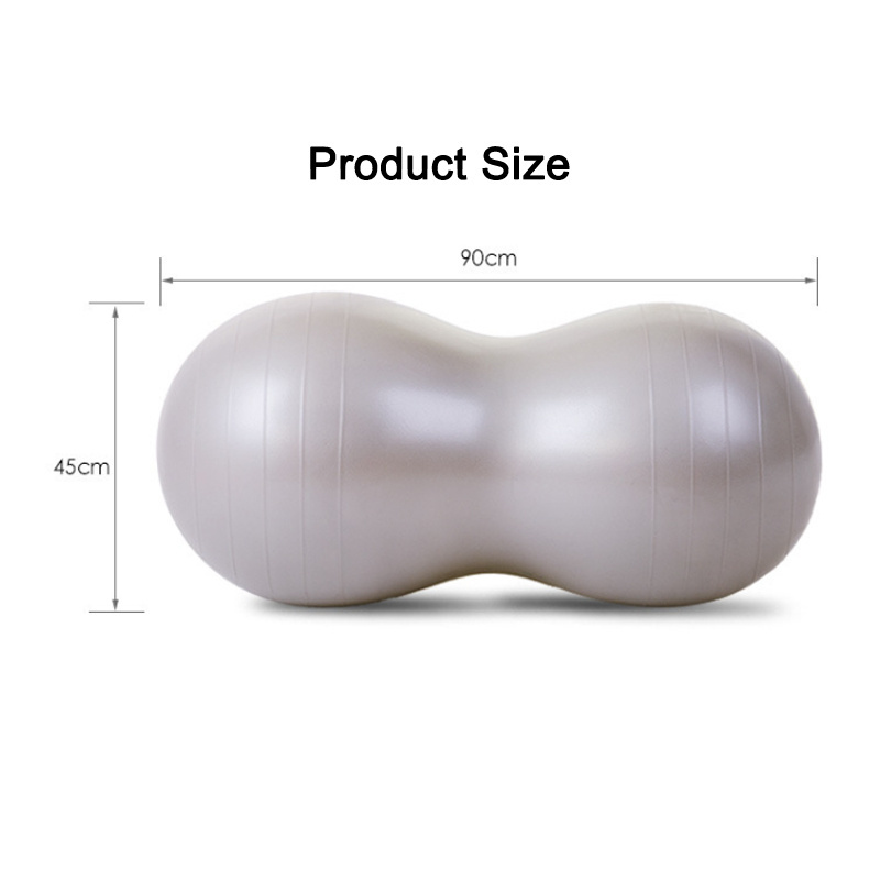 Eco-friendly custom logo gym fitness exercise 90x45 cm PVC anti-bust yoga peanut balls