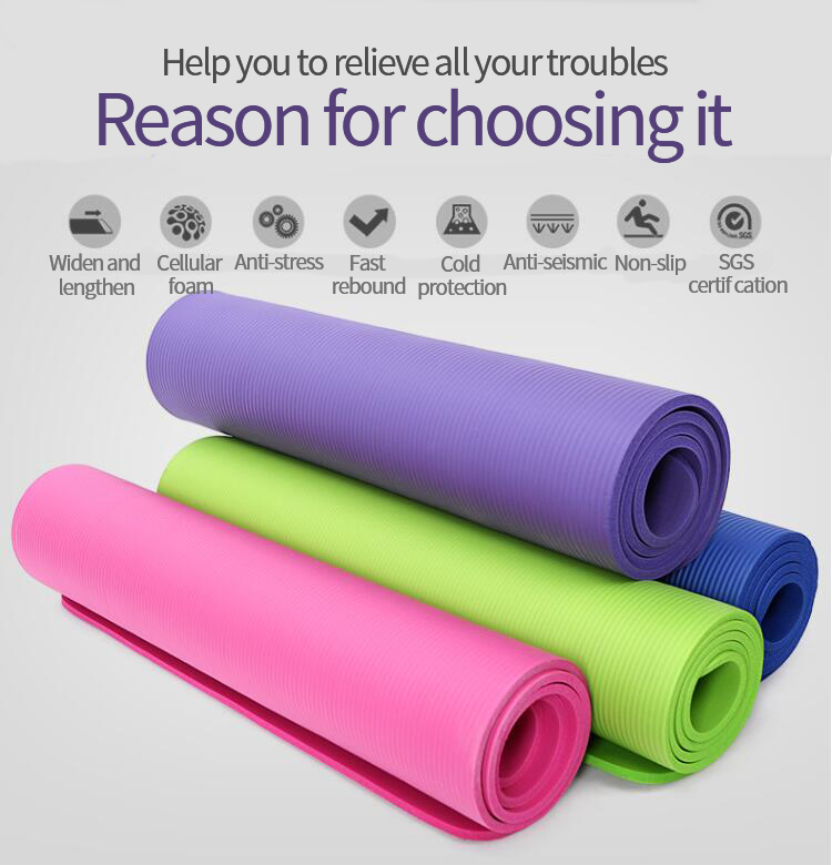 custom NBR yoga mat thicken 15mm eco friendly with logo exercise mat fitness mat for home workout