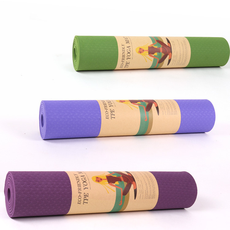 non slip yoga mats exercise 6mm tpe yoga mat single color gym home matts yoga with laser logo