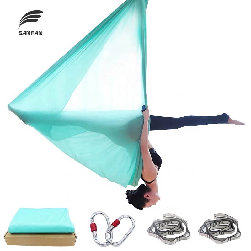 SANFAN 2023 5m 6m 7m 8m Flying Purple Hammock Aerial Yoga Swing Pink Trapeze Sling Prop Gravity Inversion Home Gym Yoga Hammock