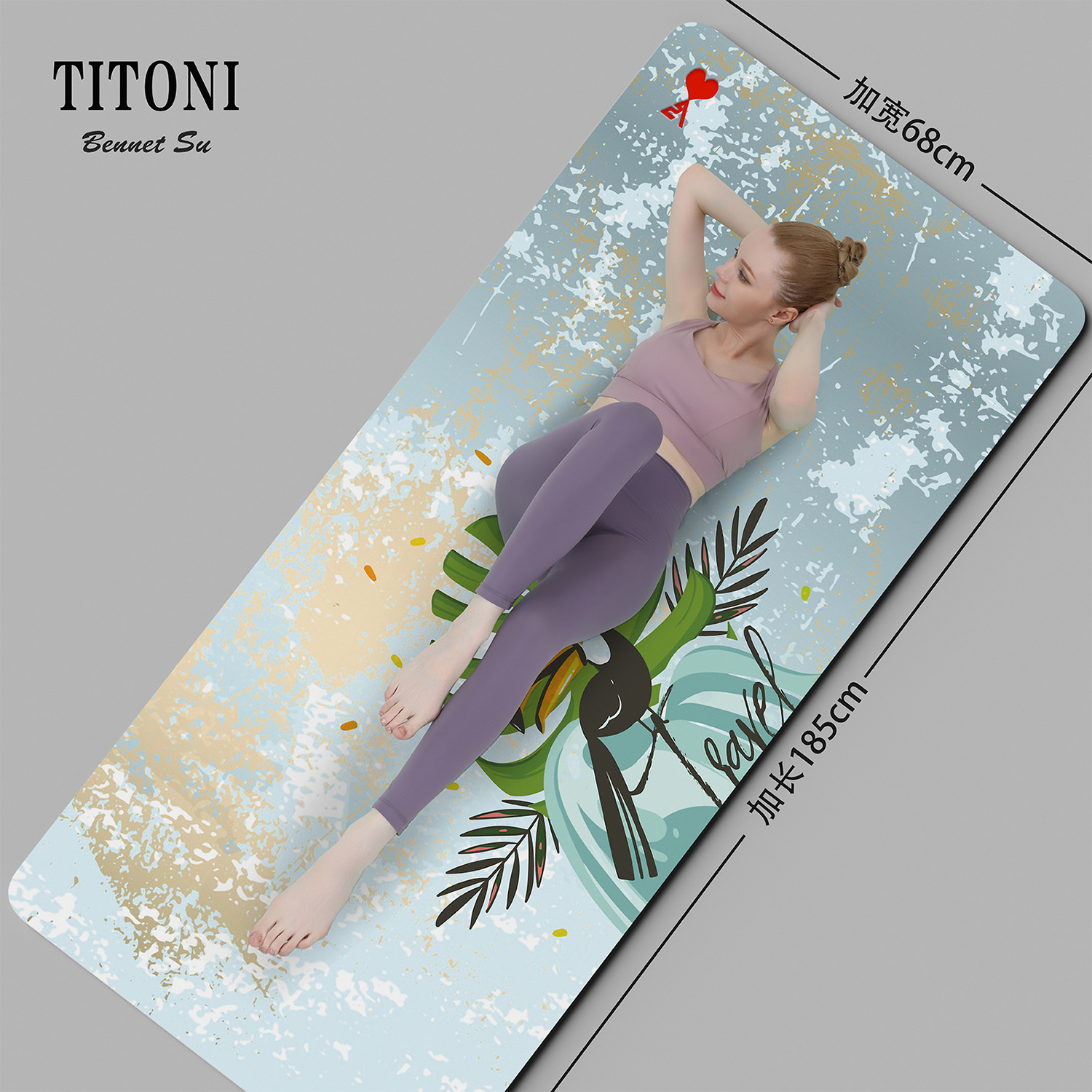 TITONI Hot Sale Advanced 5mm Thick Non Slip Anti-Tear Meditation Fitness Mat Double-Layered PU Rubber Yoga Mat Taiwan