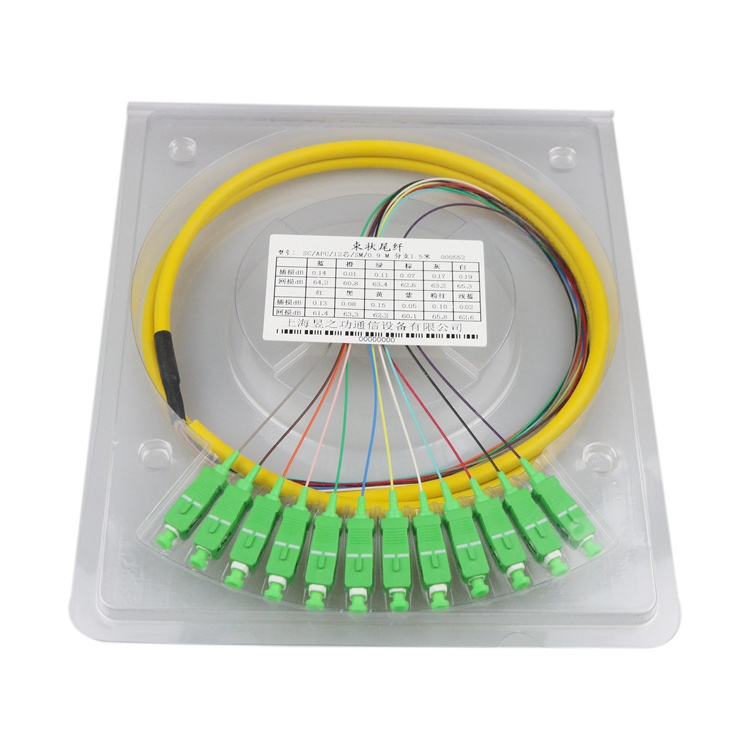 12 Core bundle pigtail Cross Connecting Cabinet drop Cable fan-out fiber optic sc pigtails patch cord connector