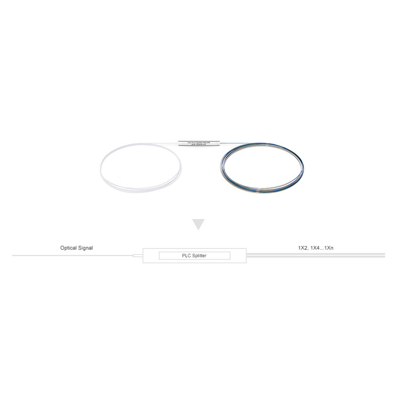 1x2 1x4 1x8 1x32 1x64 PLC Splitter Steel Tube 250um Bare Fiber Splitter Without Connector