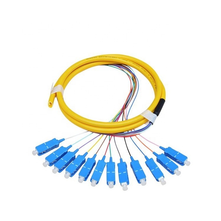 12 Core bundle pigtail Cross Connecting Cabinet drop Cable fan-out fiber optic sc pigtails patch cord connector