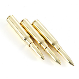 Caliber Gourmet Bullet Twist Pen Outdoor Pocket Mini Capsule Pen Sleeve Gun Casing Yellow Brass Tactical Metal Bullet Shape Pen