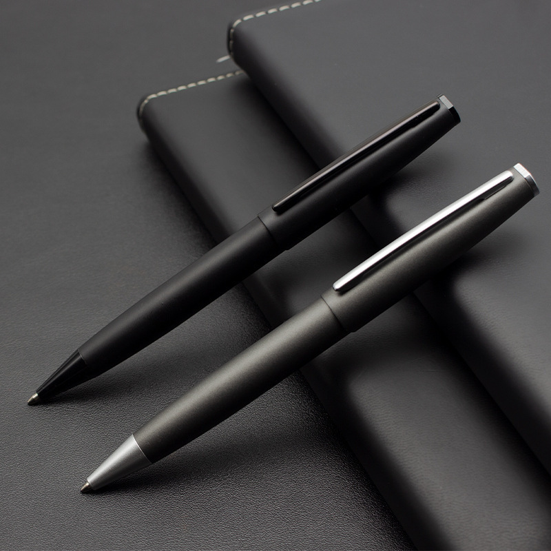 Bulk Wholesale Matte Black Metal Pen Twist Action Smooth Writing Frosted Paint Excellent Ballpoint Pen with Customisable Logo