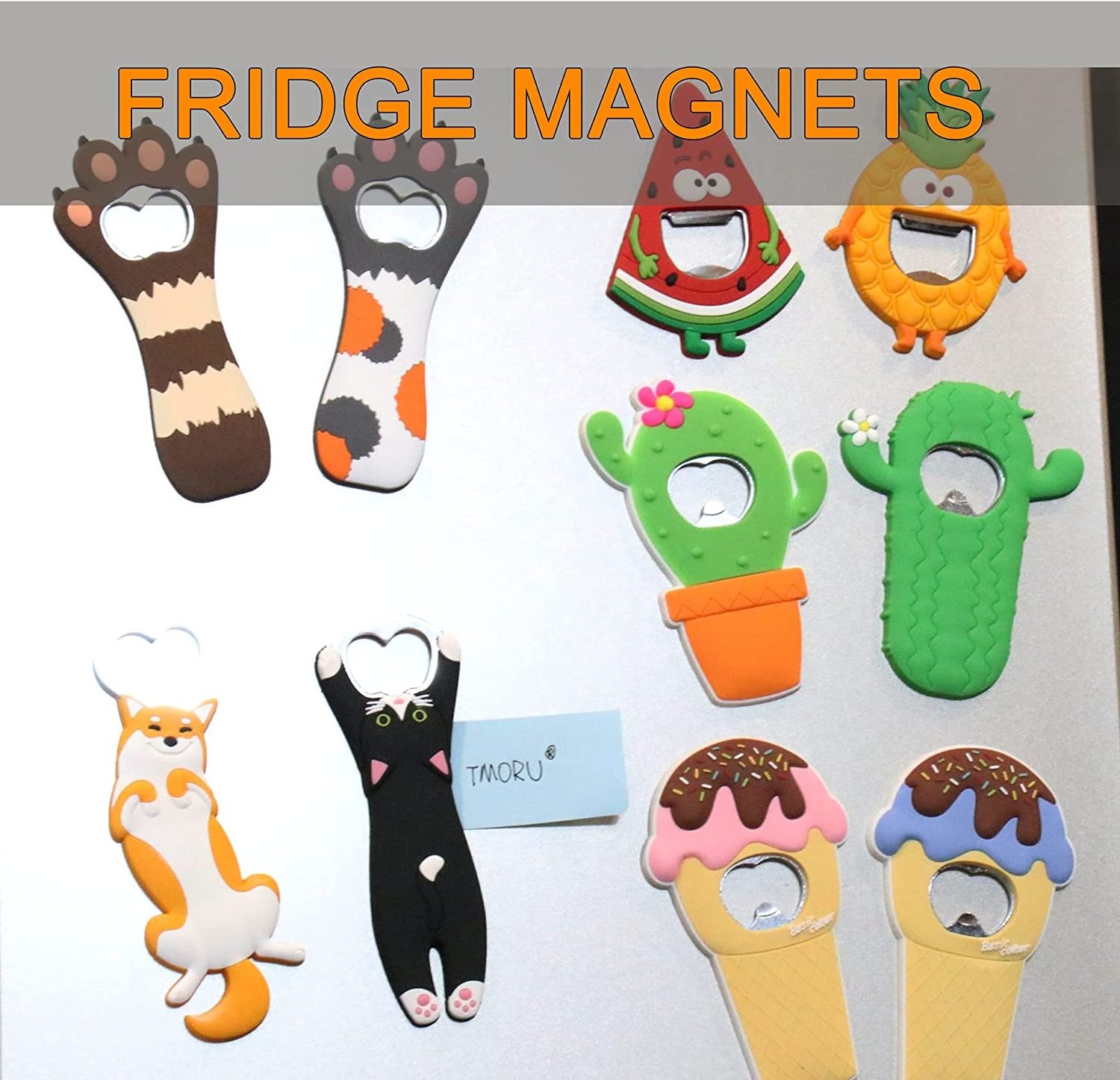 Multifunctional Cute Cat Paw Silicone Metal Beer Magnetic Bottle Openers with Fridge Magnets Sticker for Kitchen Office Cabinets