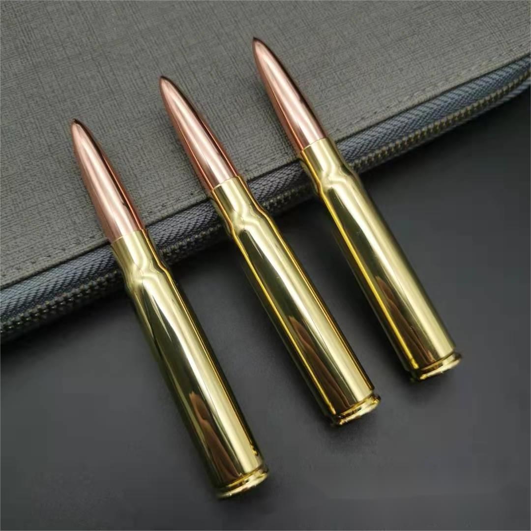 Caliber Gourmet Bullet Twist Pen Outdoor Pocket Mini Capsule Pen Sleeve Gun Casing Yellow Brass Tactical Metal Bullet Shape Pen