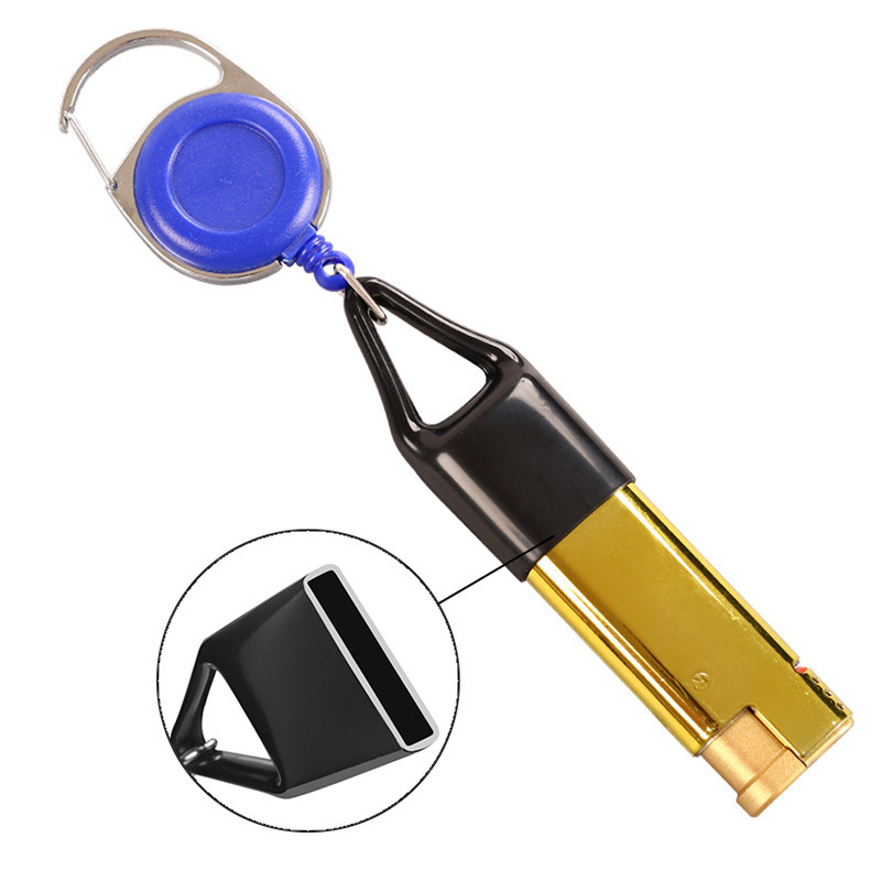 Retractable Lighter Keychain Lighter Holder Clip with Classic Cover Single Clip Leash Lighter for Convenience