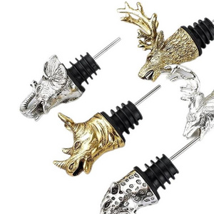 Wine Pourer Wine Aerators 3D Animal Design Alloy Wine Pourer Bottle Decanter Spout Unique Gift Ideas Bar Accessories