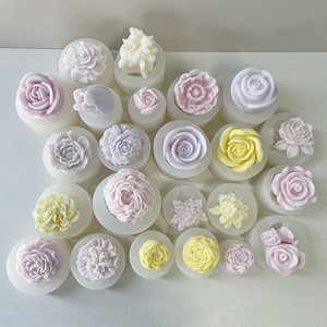 3D Flower Silicone Candle Molds Bloom Rose Silicone Molds Soap Making Peony Molds for Handmade Dessert Decoration