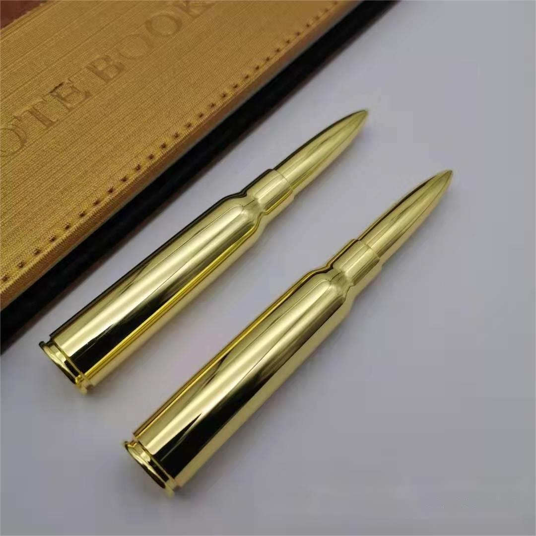 Caliber Gourmet Bullet Twist Pen Outdoor Pocket Mini Capsule Pen Sleeve Gun Casing Yellow Brass Tactical Metal Bullet Shape Pen