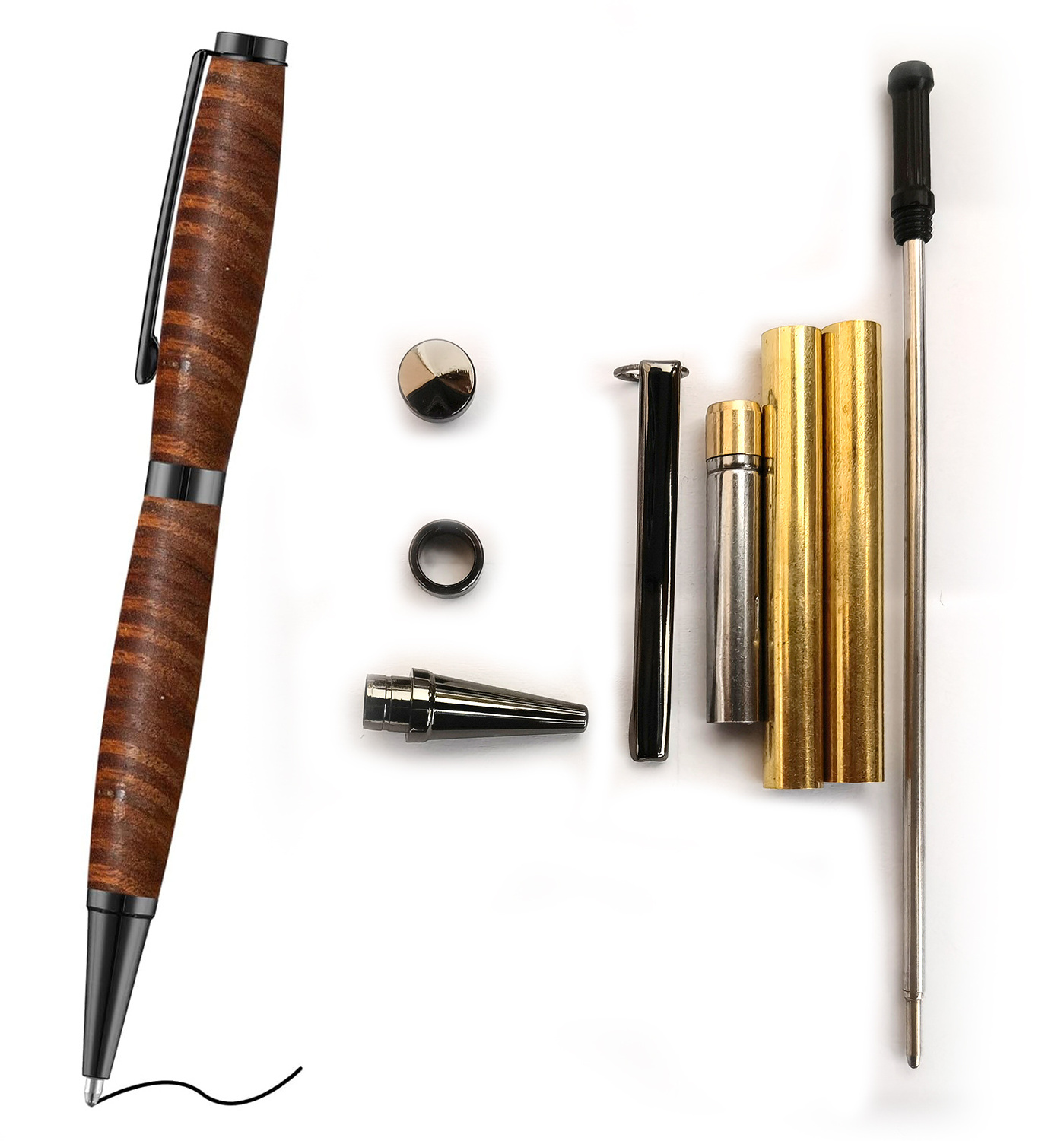 Slimline Pen Kits DIY Woodturning Pen Kits Sierra Bolt Action Solid Brass Assembly Lathe Project Making Kits