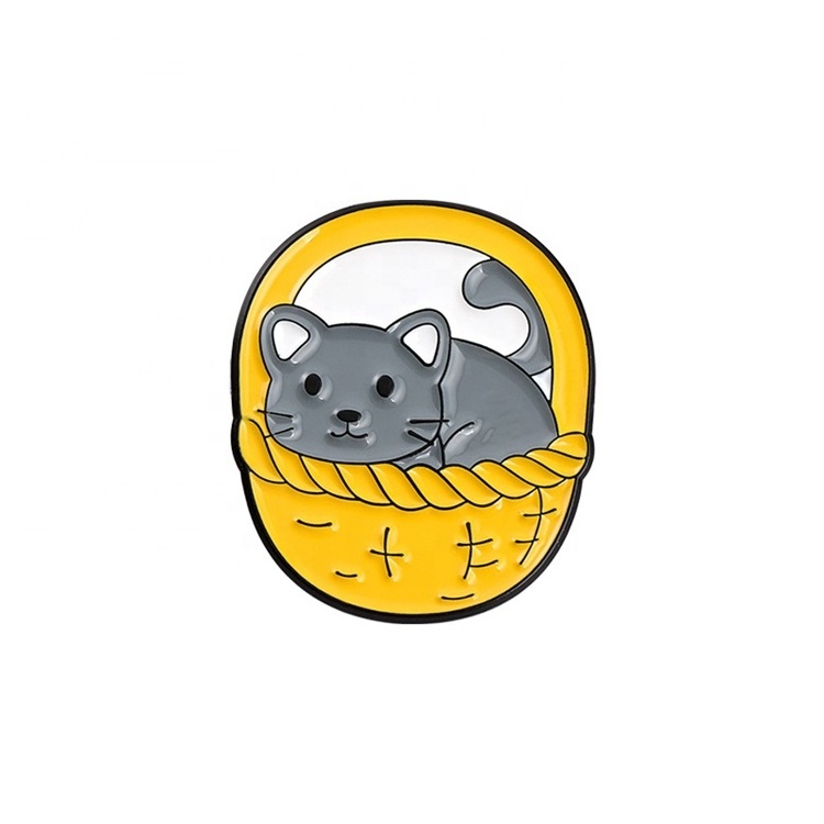 The New Listing Cartoon Cat Theme Custom Private Logo Enamel Zinc Alloy Metal Pin Badge for Lovely Dressing